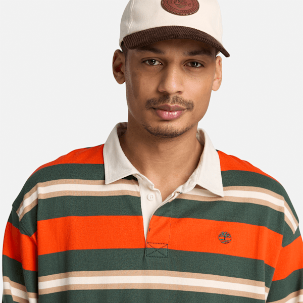 Men's Long-Sleeve Rugby Polo / Tangerine Tango