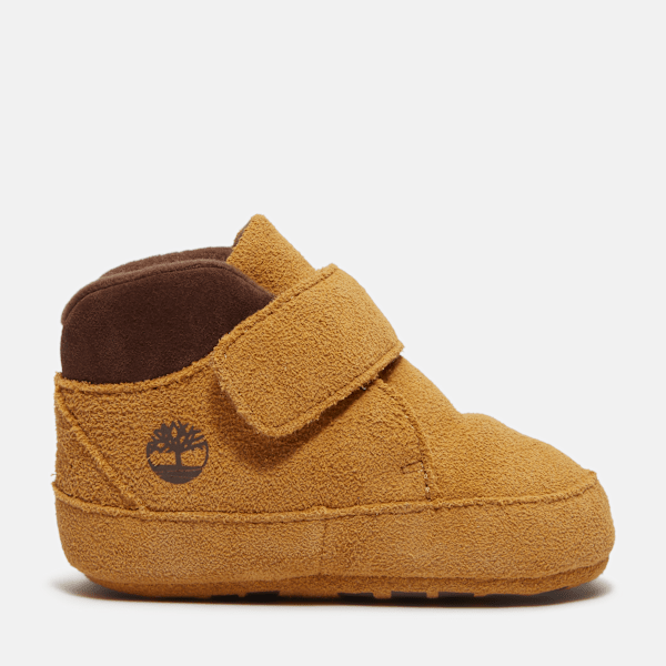 Infant Crib Bootie Mid Hook-and-Loop Boot / Wheat Suede