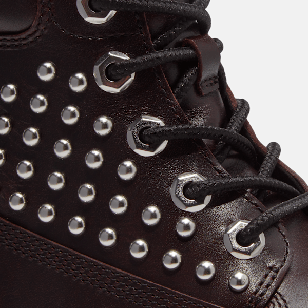 Women's Stone Street Platform 6-Inch Boot / Burgundy Full-Grain With Studs