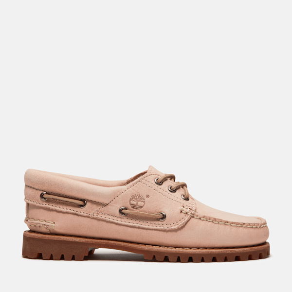 Women's Timberland® Authentic 3-Eye Boat Shoe / Light Pink Full-Grain