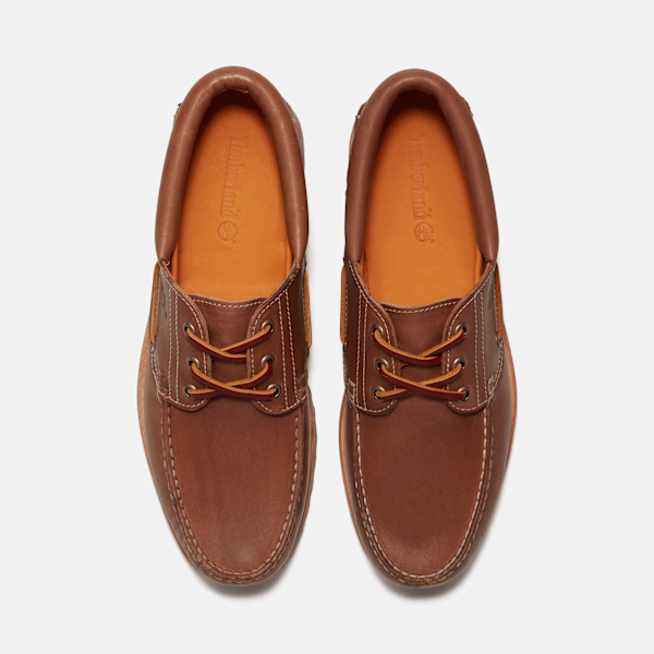 Men's Timberland® Authentic 3-Eye Lug Handsewn Boat Shoe / Medium Brown Full-Grain/Medium Brown