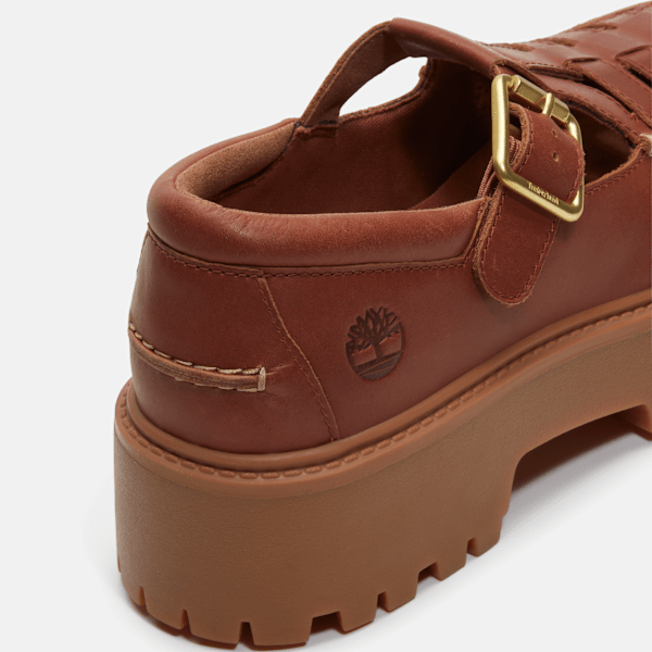 Women's Stone Street Platform Buckle Shoe / Rust Full-Grain