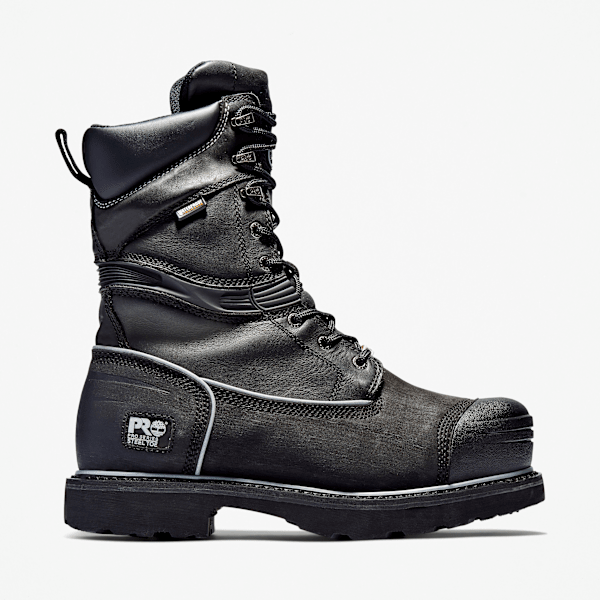 Men's Gravel Pit Met Guard Steel Toe Waterproof Work Boot / Black