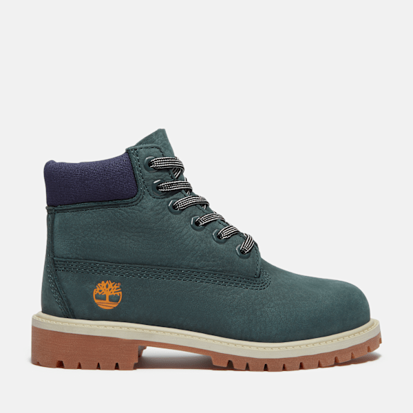 Youth Timberland® Premium 6-Inch Waterproof Boot / Dark Green Nubuck