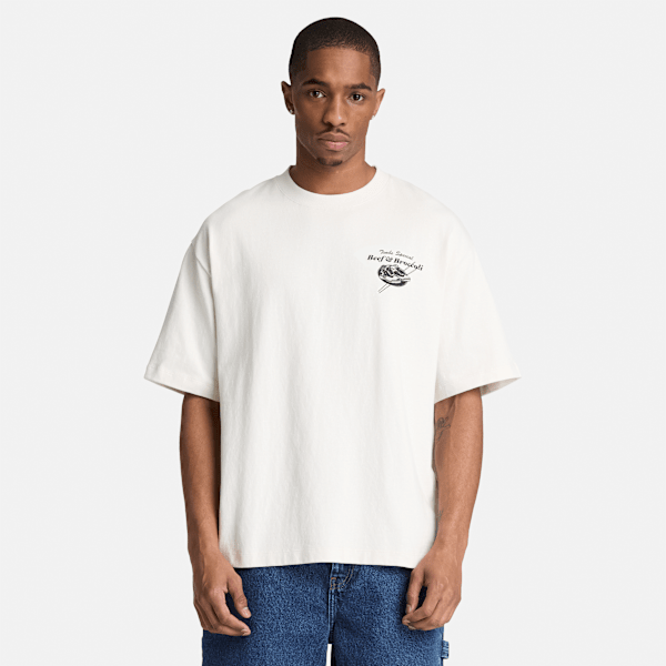 Men's Beef &amp; Broccoli Graphic T-Shirt / Vintage White