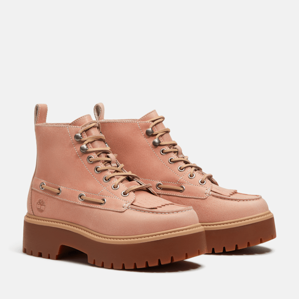 Women’s Stone Street Platform Kiltie Boot / Light Pink Full-Grain