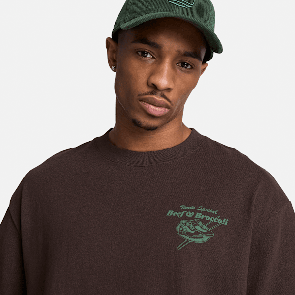 Men's Beef &amp; Broccoli Graphic T-Shirt / Dark Brown