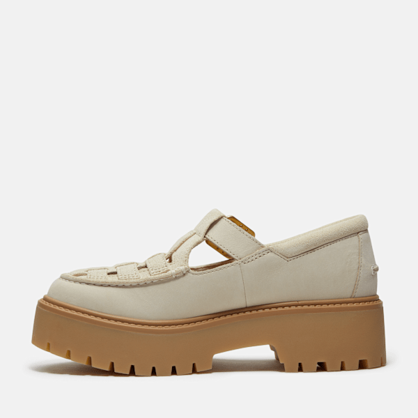 Women's Stone Street Platform Buckle Shoe / Light Beige Suede