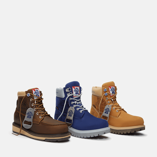 Men's Timberland PRO® and Pabst Blue Ribbon Direct Attach 6" Soft Toe Waterproof Work Boot / Wheat Nubuck