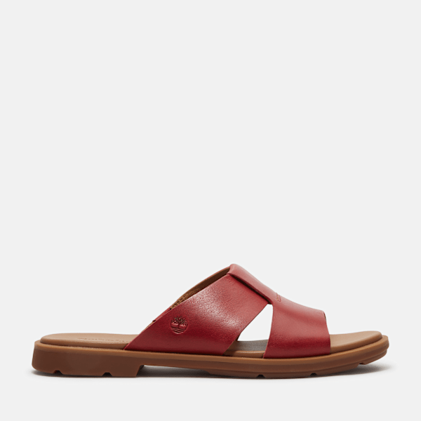 Women's Calista Bay Slide Sandal / Red Full-Grain