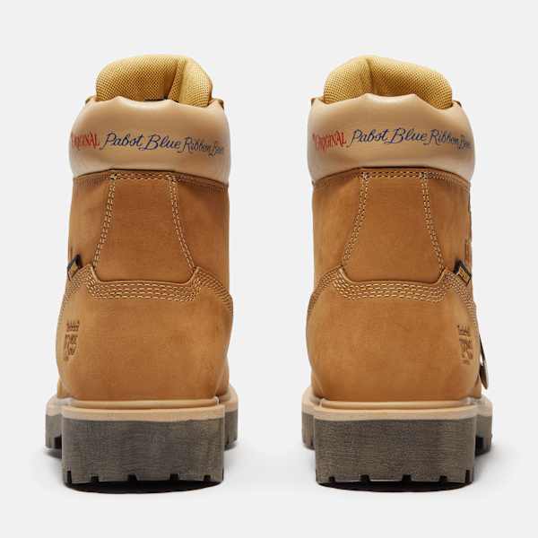 Men's Timberland PRO® and Pabst Blue Ribbon Direct Attach 6" Soft Toe Waterproof Work Boot / Wheat Nubuck