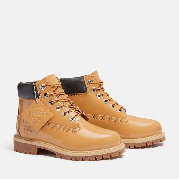 Youth Timberland® Premium 6-Inch Waterproof Boot / Wheat Patent leather