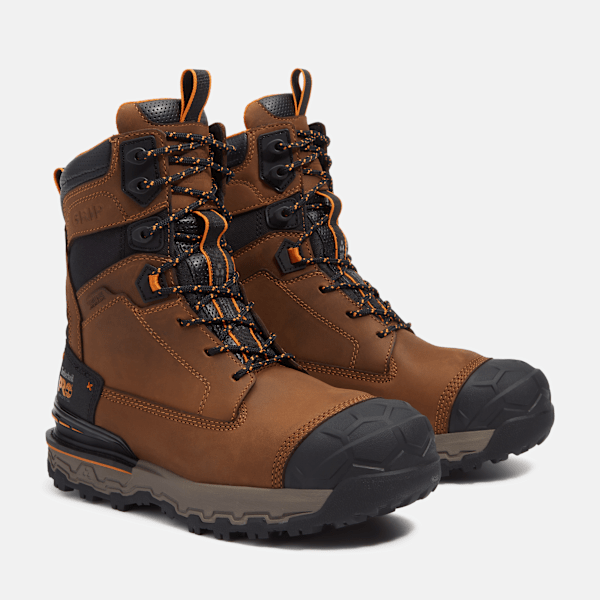 Men's Boondock Ultralight 8" Composite Toe Waterproof Work Boot / Light Brown Full-Grain