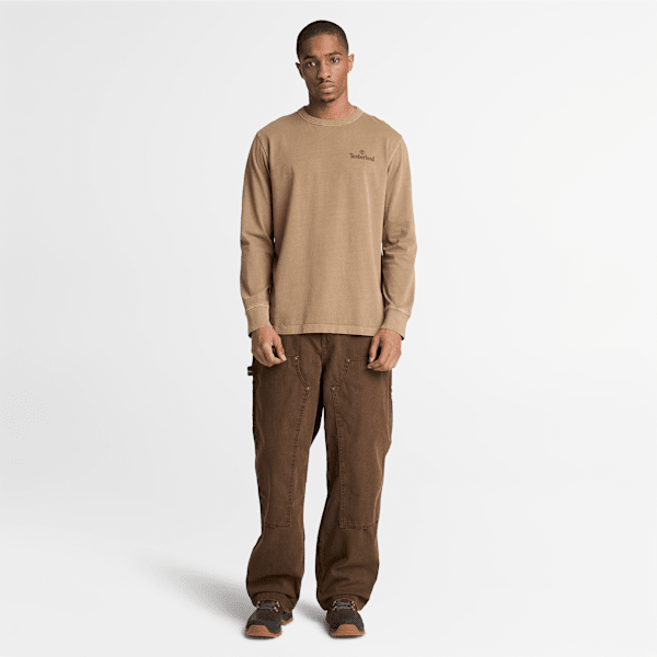 Men's South Cabot Garment Dye Long-Sleeve T-Shirt / Medium Brown Wash