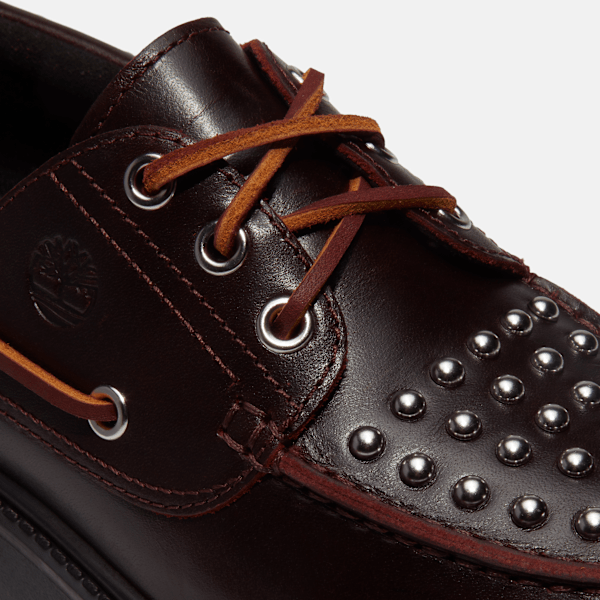 Women's Stone Street Platform Boat Shoe / Burgundy Full-Grain