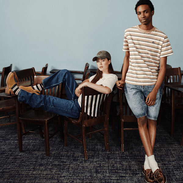 Men's Stripe Short-Sleeve T-Shirt / Earth Brown