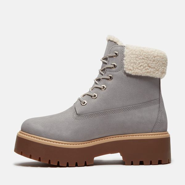 Women's Stone Street Platform Warm-Lined Waterproof Boot / Medium Grey Nubuck