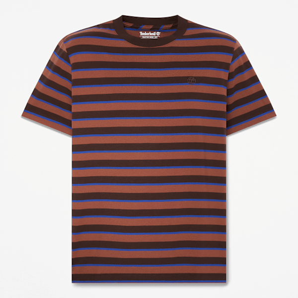 Men's Stripe Short-Sleeve T-Shirt / Dark Brown