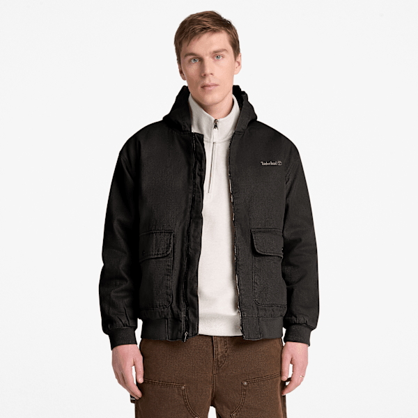 Men's Insulated Canvas Bomber / Black