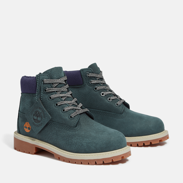 Youth Timberland® Premium 6-Inch Waterproof Boot / Dark Green Nubuck