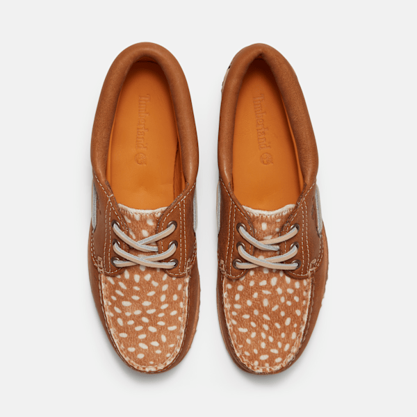 Women's Timberland® Authentic 3-Eye Boat Shoe / Medium Brown Full-Grain/Natural