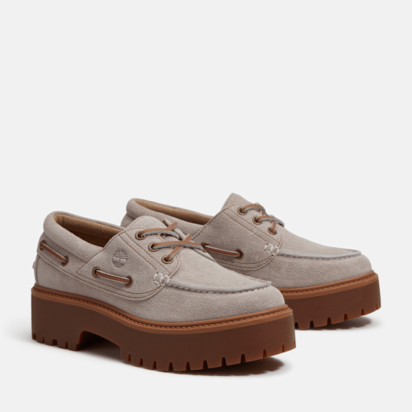 Women's Stone Street Platform Boat Shoe / Light Purple Suede