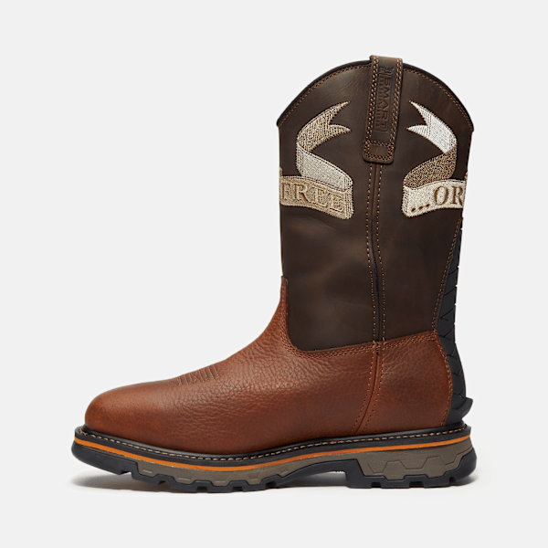 Men's True Grit Live Free or Die Pull-On Soft Toe Waterproof Work Boot / Medium Brown Full-Grain
