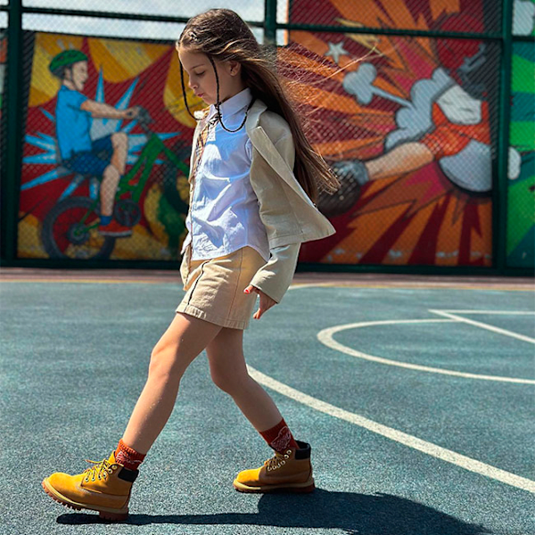 Junior Timberland® Premium 6-Inch Waterproof Boot / Wheat