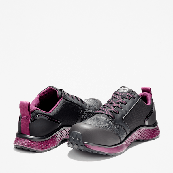 Women's Reaxion Composite Toe Work Sneaker / Black/Purple