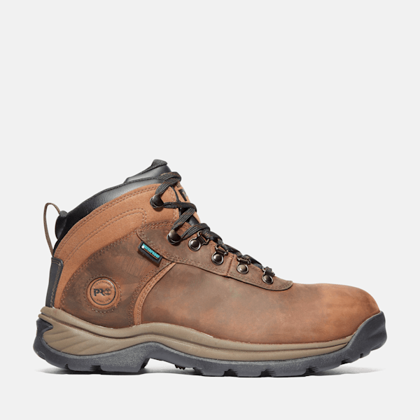 Men's Flume Work Steel Toe Waterproof Work Boot / Brown
