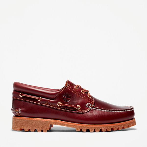 Men's Timberland® Authentic 3-Eye Lug Handsewn Boat Shoe / Burgundy