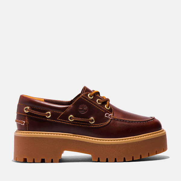 Women's Stone Street Platform Boat Shoe / Rootbeer