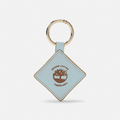 Diamond Leather Keychain / Silver Blue