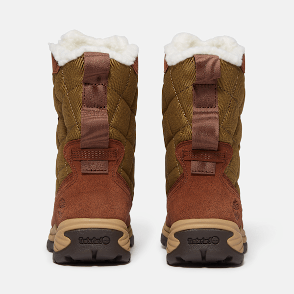 Women's White Ledge Tall Waterproof Snow Boot / Medium Brown Suede