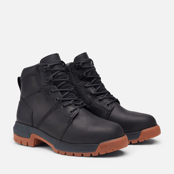 Men's Timberland PRO® Montauk 6" Steel Toe Work Boot / Black Full-Grain/Tan