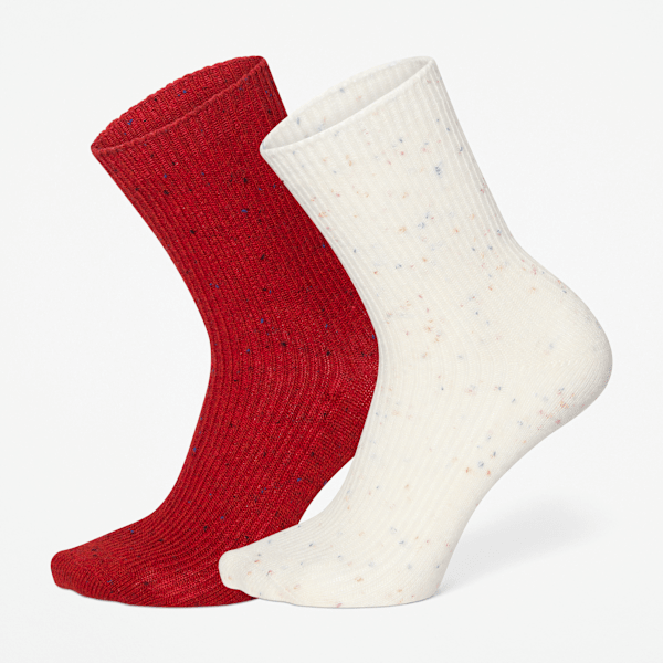 Speckled 2-Pack Crew Sock / White