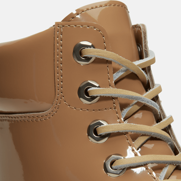 Women's Stone Street 6-Inch Waterproof Platform Boot / Beige Patent Leather