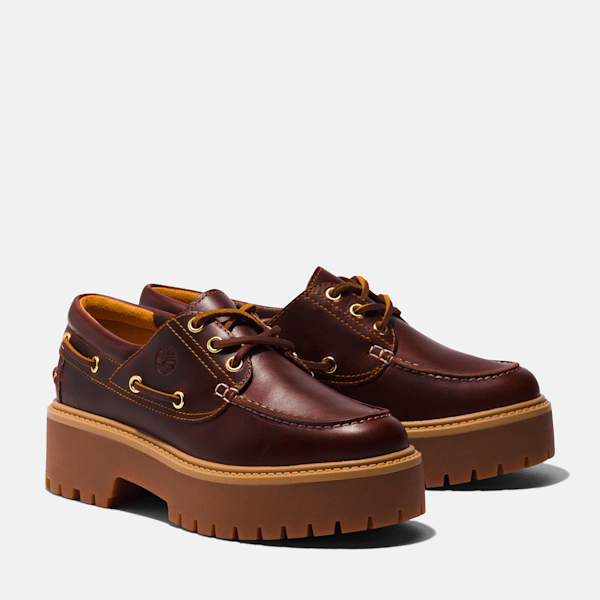 Women's Stone Street Platform Boat Shoe / Rootbeer