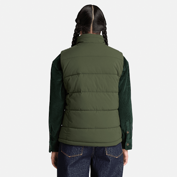 Women's Water Repellent Puffer Vest / Dark Green