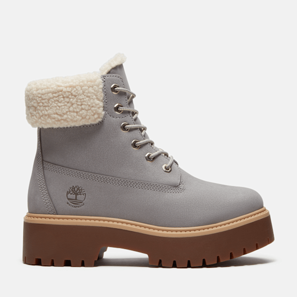 Women's Stone Street Platform Warm-Lined Waterproof Boot / Medium Grey Nubuck