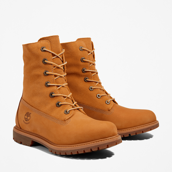 Women's Timberland® Warm-Lined Waterproof Roll-Top Boot / Wheat Nubuck