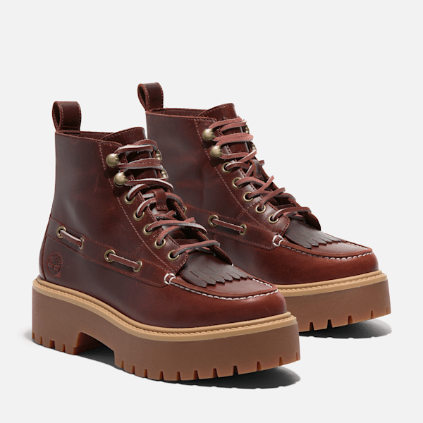 Women’s Stone Street Platform Kiltie Boot / Root Beer Full-Grain