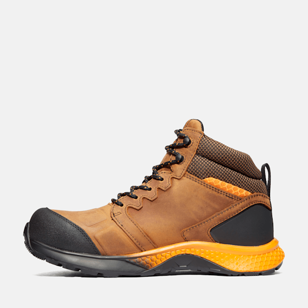 Men's Reaxion Composite Toe Waterproof Work Sneaker / Brown/Orange