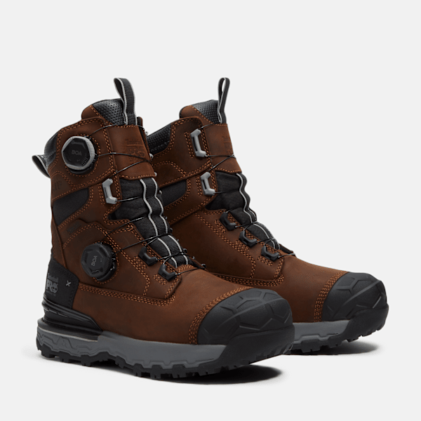 Men's Timberland PRO® Boondock Ultralight 8" Composite-Toe Work Boot with BOA® Fit System / Brown Full-Grain/Grey