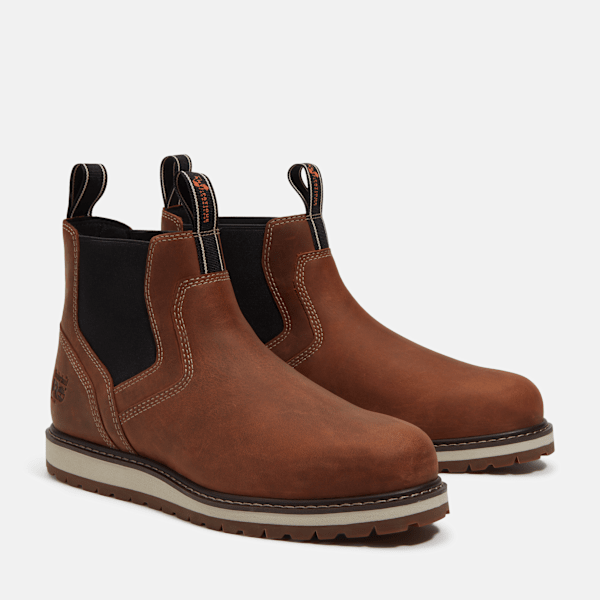 Men's Irvine Chelsea Soft Toe Work Boot / Medium Brown Full-Grain