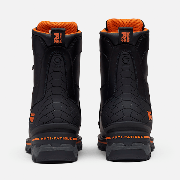 Men’s Timberland PRO® 8" Boondock Work Boot / Black Full-Grain/Orange