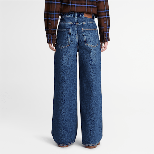 Women's Wide Leg Denim Pant / Harbour Blue Wash Reverse