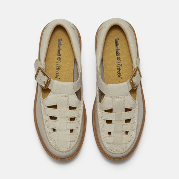 Women's Stone Street Platform Buckle Shoe / Light Beige Suede