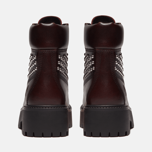 Women's Stone Street Platform 6-Inch Boot / Burgundy Full-Grain With Studs