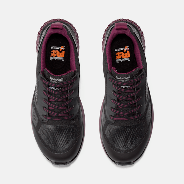 Women's Reaxion Composite Toe Work Sneaker / Black/Purple